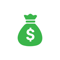 Money bag icon flat design