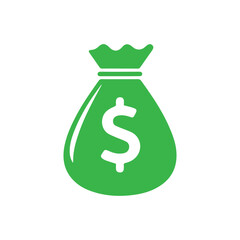 Money bag icon flat design