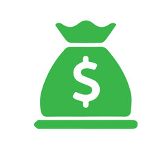 Money bag icon flat design