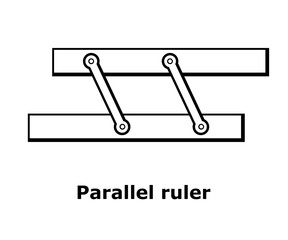 Parallel ruler vector illustration isolated on white background