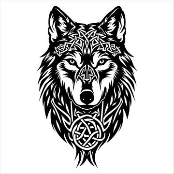 Wolf silhouette isolated on white, wild animal, logo with wolf, generative ai, isolated on white background.