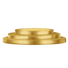 Gold podium on transparent background 