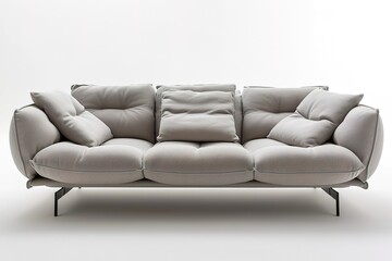 Comfortable sofa on white background. Furniture for modern room interior.