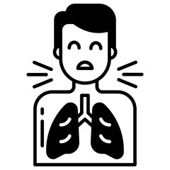 breathing problem glyph and line vector illustration