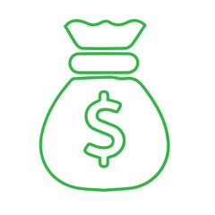 Money bag vector line icon