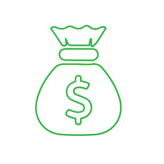 Money bag vector line icon