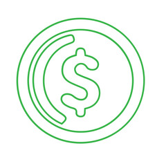 Money bag vector line icon