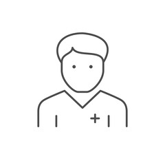 Male doctor line outline icon