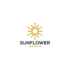 sun flower logo design vector