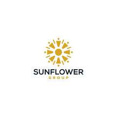 sun flower logo design vector
