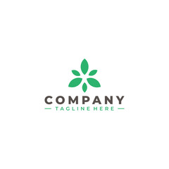 six leaf logo design vector