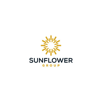 sun flower logo design vector