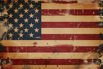 Creative illustration of the American Flag, USA patriotism, Independence Day, Flag day - obrazy, fototapety, plakaty