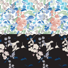 Floral Pattern Tropical Paradise Blooms of the Equator. - obrazy, fototapety, plakaty