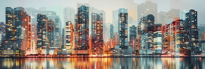 Tall skyscrapers in the city for business and commercial purposesl.