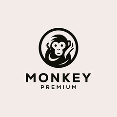 Monkey premium logo vector flat designs