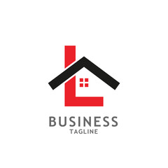 Initial Letter L with Home Business logo Design Template