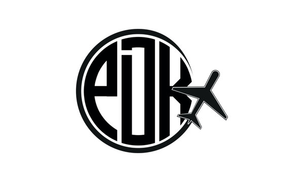 PDK three initial letter circle tour & travel agency logo design vector template. hajj Umrah agency, abstract, wordmark, business, monogram, minimalist, brand, company, flat, tourism agency, tourist