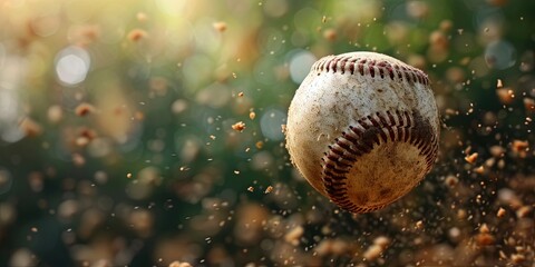 Fototapeta na wymiar Baseball closeup photo for professional sports and athletic recreation