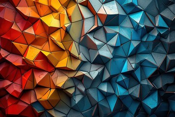 Obraz premium Abstract Delaunay Voronoi trianglify Generative Art background illustration