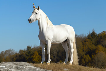 Obraz na płótnie Canvas Radiant Snowy Unicorn Majesty
