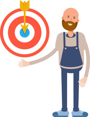 Male Barista Character Holding Dart
