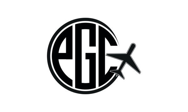 PGC three initial letter circle tour & travel agency logo design vector template. hajj Umrah agency, abstract, wordmark, business, monogram, minimalist, brand, company, flat, tourism agency, tourist