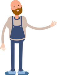 Male Barista Character Holding Electric Plug
