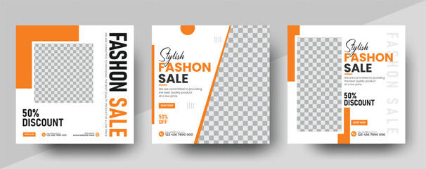 Fashion sale Instagram post Banner template, Fashion Sale Minimal Square Banner Template Vector