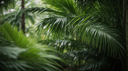 "Tropical Wilderness: Moody Full Frame View of Palm Foliage in the Jungle"




