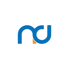 letters n and nd text logo design vector