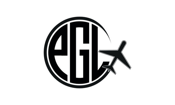 PGL three initial letter circle tour & travel agency logo design vector template. hajj Umrah agency, abstract, wordmark, business, monogram, minimalist, brand, company, flat, tourism agency, tourist