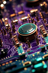 Fototapeta na wymiar Circuit electronic electronic display abstract electric circuit board close up