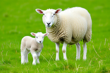 Fluffy Friends: Sheep and Lamb Bonding