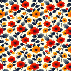 Beautiful seamless floral pattern on a light background