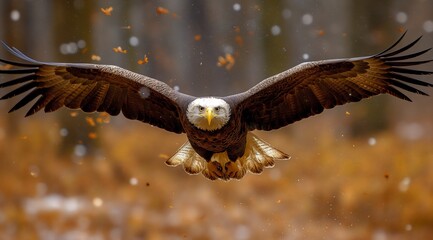 Naklejka premium an eagle in the wild flying and sitting on a branch created by ai