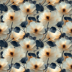 Beautiful seamless floral pattern on a light background