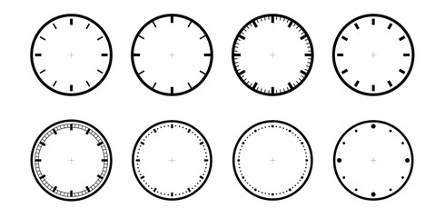 Clock face template isolated. Timer or Stopwatch. Blank Measuring Circle Scale Vector Illustration PNG - obrazy, fototapety, plakaty