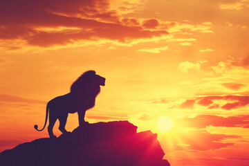 Golden Mane: Lion's Evening Reverie