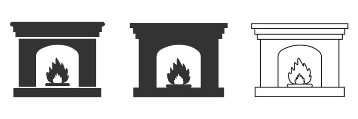 Fireplace icon. Interior home symbol set fireplace vector ilustration.