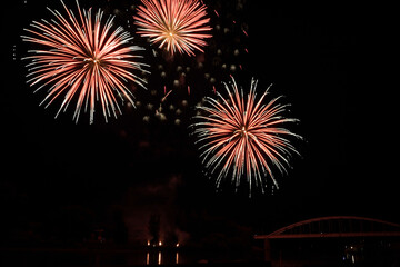 Fototapeta premium Fireworks in Szeged at night