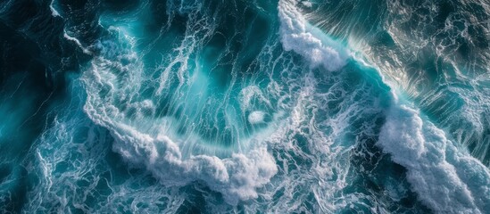Stunning elevated view of tumultuous ocean waves