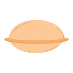 Asian UFO burgers. Korean cheese fast food. Street sandwich with fresh ingredients. Vector illustration in flat cartoon style