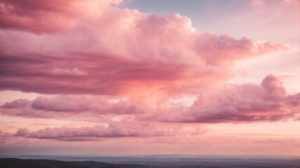 Obraz premium : Pink Clouds in Watercolor Art