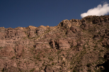 Geology. View of the rocky and sandstone mountains in the desert.	
