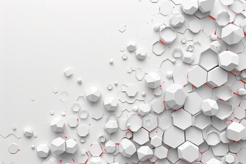 Vector banner design, white background with hexagon pattern