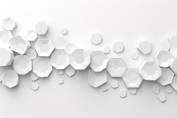Vector banner design, white background with hexagon pattern