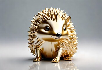 Golden  hedgehog statue 