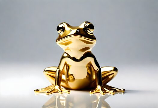 Golden  frog statue 
