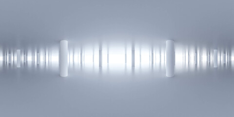 Abstract Photo of a White Room With Columns 360 panorama vr environment map